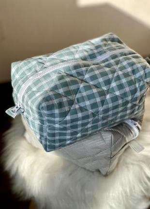 Тканевая косметичка пафф пухлая мягкая