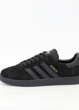 Кросівки адідас газель чорні adidas gazelle all black, кроссовки мужские чёрные адидас газель