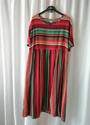 Літня легка сукня з натуральної з натуральної невагомої тканини довжини міді різні забарвлення розмі6 фото