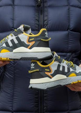 👟 кросівки   adidas nite jogger boost core black yellow dark grey      / наложка bs👟2 фото