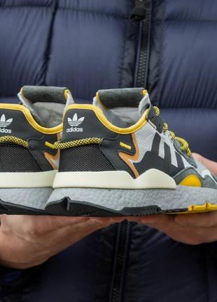 👟 кросівки   adidas nite jogger boost core black yellow dark grey      / наложка bs👟7 фото