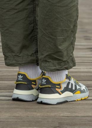 👟 кросівки   adidas nite jogger boost core black yellow dark grey      / наложка bs👟6 фото