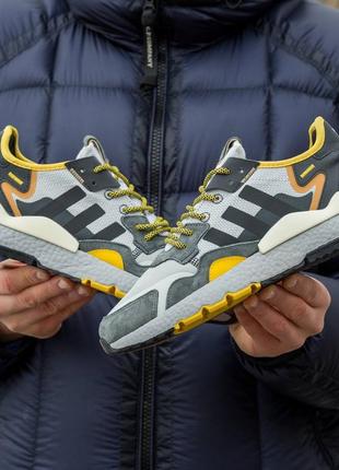 👟 кросівки   adidas nite jogger boost core black yellow dark grey      / наложка bs👟