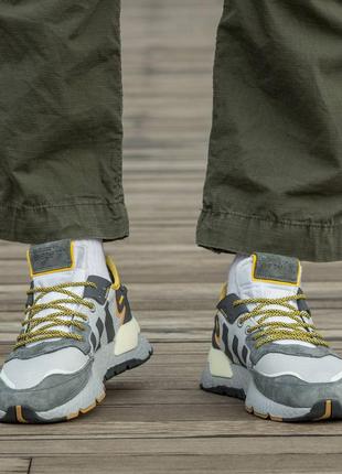 👟 кросівки   adidas nite jogger boost core black yellow dark grey      / наложка bs👟10 фото