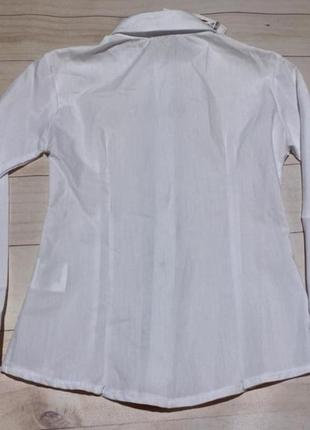 Шкільна класична сорочка для дівчинки блуза, блузка, рубашка школьная, дівчача рубашка на ґудзиках, сорочка з бантиком біла базова5 фото
