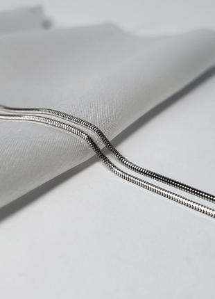 Серебряная цепочка круглая цепь снейк 45 см серебро 925 проба родированное  4.50г 930р3/453 фото