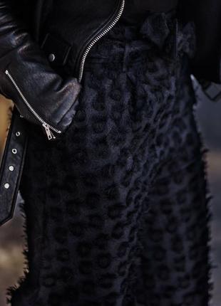 Фактурні пухнасті широкі чорні штани,кюлоти, палаццо h & m2 фото