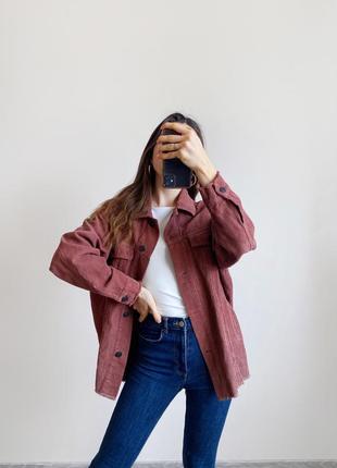 Вельветова куртка zara рожева на болтах з необробленим низом