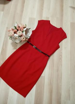 Сукня літня приталена  червона  короткий рукав,сарафан жіночий ,платье женское вечернее.