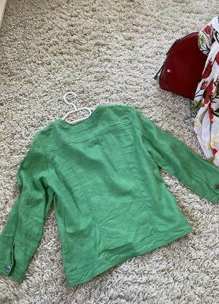Очень классный льняной пиджак/жакет в зелёном цвете, easy by jones,p.34-368 фото