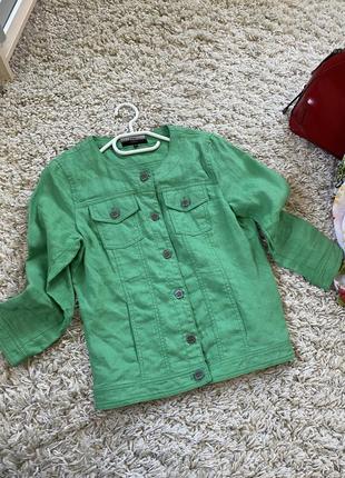 Очень классный льняной пиджак/жакет в зелёном цвете, easy by jones,p.34-363 фото