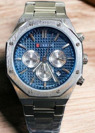 Мужские классические кварцевые  наручные часы с хронографом curren 8440 sb. металлический браслет3 фото