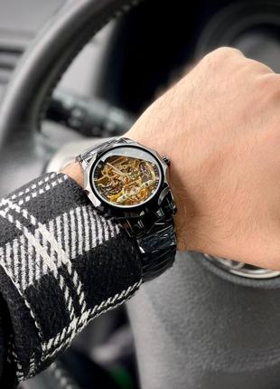 Мужские механические  наручные часы скелетоны forsining 8240 bg с автоподзаводом. коробочка в подарок4 фото