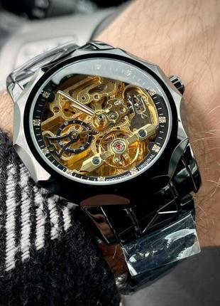 Мужские механические  наручные часы скелетоны forsining 8240 bg с автоподзаводом. коробочка в подарок2 фото