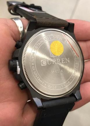 Мужские классические кварцевые наручные часы с хронографом curren 8314. кожаный ремешок. black-brown5 фото