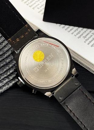 Мужские классические кварцевые наручные часы с хронографом curren 8314. кожаный ремешок. black-brown8 фото