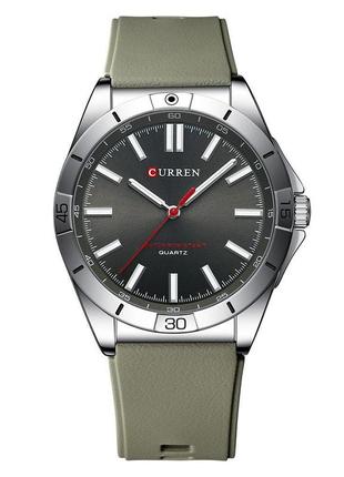Мужские классические кварцевые наручные часы curren 8449 silver-black-grey6 фото