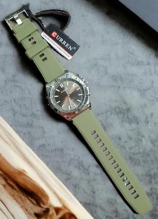 Мужские классические кварцевые наручные часы curren 8449 silver-black-grey3 фото