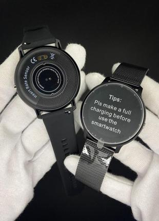 Черные женские умные  смарт часы с сенсорным экраном modfit business  два ремешка5 фото