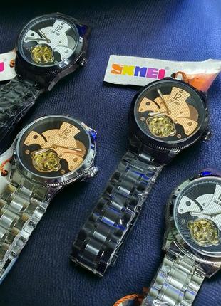 Механические мужские наручные часы с автоподзаводом skmei 9205 sirg5 фото
