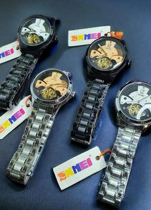 Механические мужские наручные часы с автоподзаводом skmei 9205 sirg6 фото