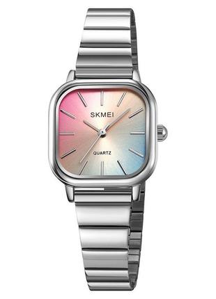 Женские классические наручные  часы с металлическим браслетом skmei 2190 si