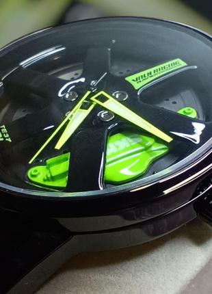 Мужские кварцевые наручные часы skmei 1787 gn с эффектом крутящегося колеса6 фото