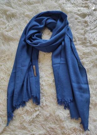 Шарф з вовни меріноса kashmir loom люкс бренд синій шарф хустка палантин платок5 фото