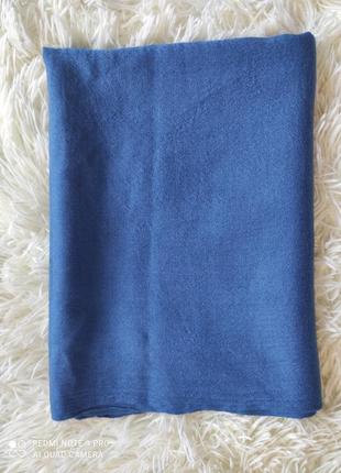 Шарф з вовни меріноса kashmir loom люкс бренд синій шарф хустка палантин платок3 фото