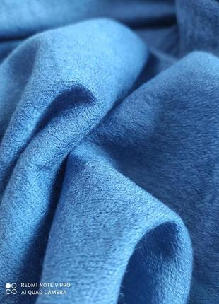 Шарф з вовни меріноса kashmir loom люкс бренд синій шарф хустка палантин платок7 фото
