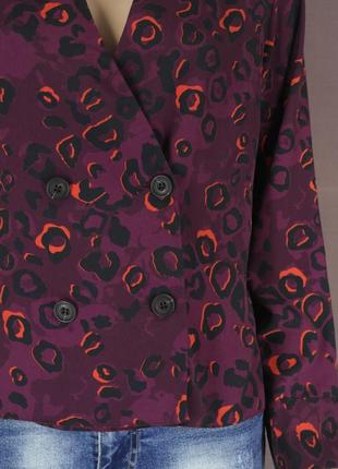 Стильная блузка "red herring" бордовая с леопардовым принтом, uk12/eur40.4 фото