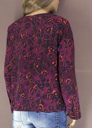 Стильная блузка "red herring" бордовая с леопардовым принтом, uk12/eur40.5 фото