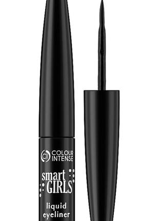 Нова чорна рідка підводка для очей colour intense eyeliner smart girls. 4,5 мл.