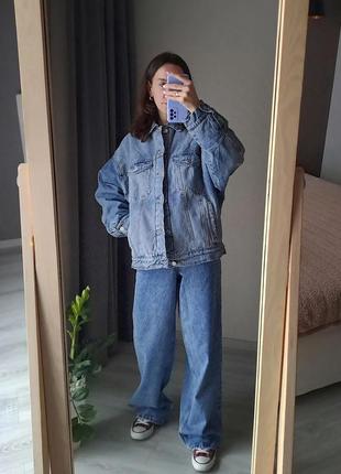 Утеплена джинсова куртка zara m-l, xl-xxl3 фото
