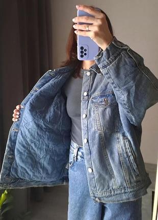 Утеплена джинсова куртка zara m-l, xl-xxl2 фото