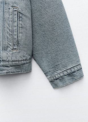 Утеплена джинсова куртка zara m-l, xl-xxl5 фото