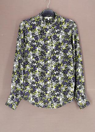 Блузка, рубашка с длинным рукавом "next" с цветочным принтом, uk8/eur36.