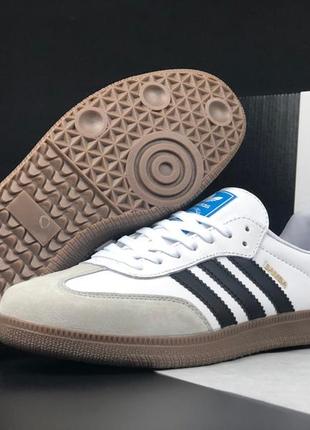 Чоловічі замшеві, білі, стильні кросівки adidas samba. від 41 до 46 рр. 12145 дш