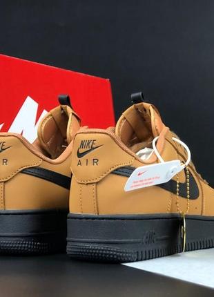 Мужские кожаные, горчичные, стильные кроссовки nike air force 1 limited. от 41 до 45 гг. 12120 дш2 фото