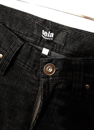 Sela стильные чёрные джинсы вельветовые прямые мужские на все сезоны р42-444 фото
