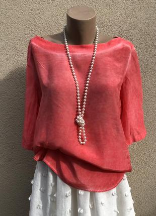 Легкая,красная блуза,рубашка,етно бохо стиль ,italy