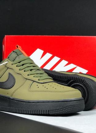 Мужские кожаные, хаки, стильные кроссовки nike air force 1 limited. от 41 до 45 гг. 12123 дш6 фото