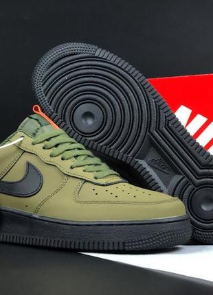 Мужские кожаные, хаки, стильные кроссовки nike air force 1 limited. от 41 до 45 гг. 12123 дш