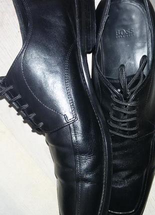 Шкіряні чорні туфлі hugo boss,розмір 43 (28,5 см)