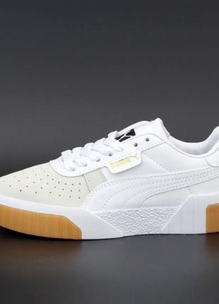 Кроссовки женские пума puma cali white beige, жіночі кросівки пума3 фото