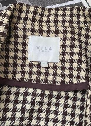 🤎гарний двобортний укорочений жакет від vila clothes  красиве поєднання шоколадного і бежевого😍5 фото