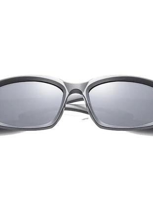 Спортивные серебряные очки y2k зеркальные солнцезащитные очки серого цвета для вело спорта мужские и женские5 фото