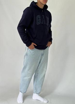 Fleece zip hoodie "tapestry navy"7 фото