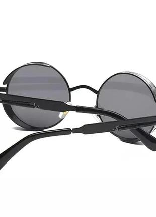 Винтажные солнцезащитные очки стимпанк черные стильные5 фото
