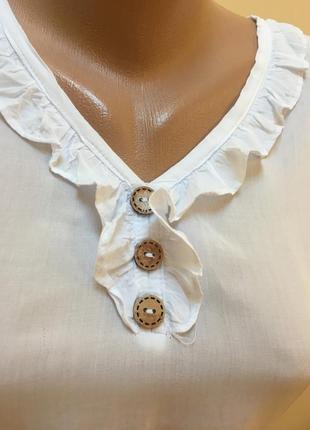 Біла блузочка з натуральної тканини 🤍🤍🤍2 фото